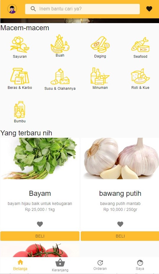Inem - Asisten Rumah Tangga untuk Masakan Nusantara dan Belanja Pasar secara Online